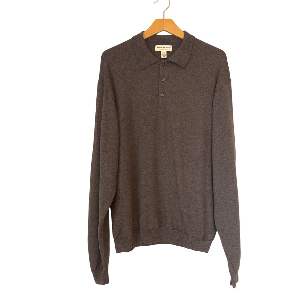Pronto Uomo 100% Extra Fine Merino Wool Mens Sweater Size XXL